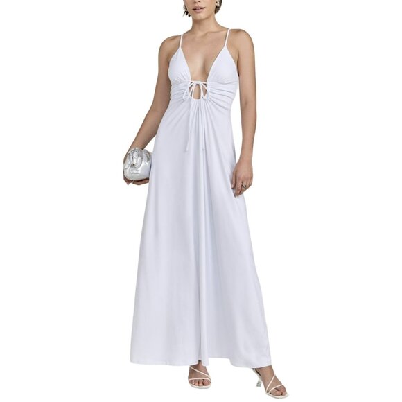 ShopBop Susana Monaco White Maxi Dress With Knot Detail Size Large NWT - Picture 3 of 8